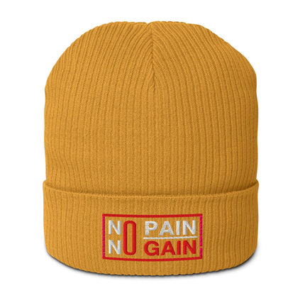 Bonnet côtelé bio - No pain no gain - pimp your tee