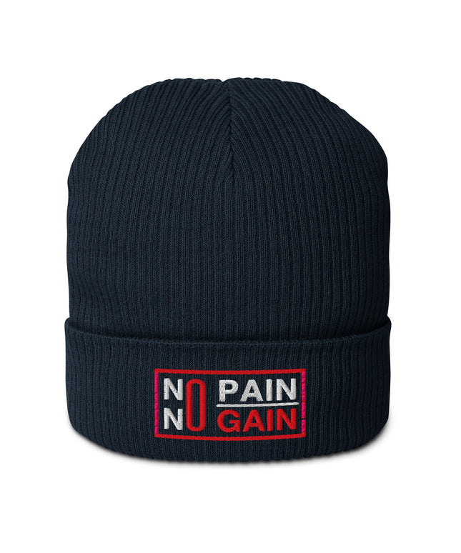 Bonnet côtelé bio - No pain no gain - pimp your tee