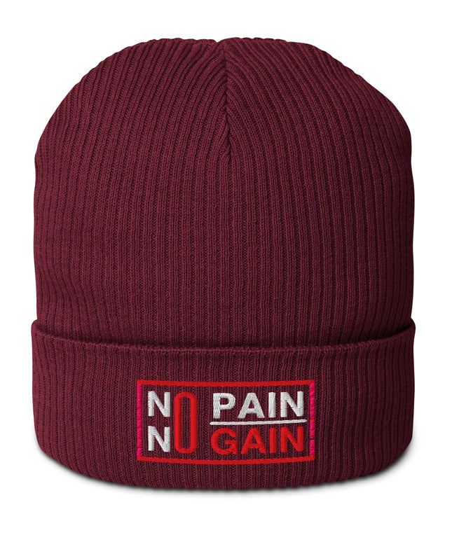 Bonnet côtelé bio - No pain no gain - pimp your tee