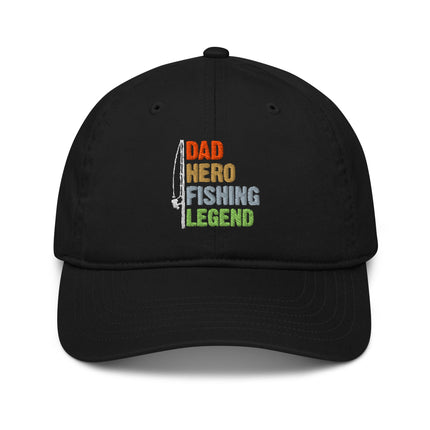 Casquette de baseball bio Broderie Dad hero fishing - pimp your tee