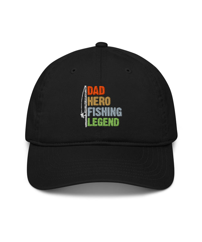 Casquette de baseball bio Broderie Dad hero fishing - pimp your tee