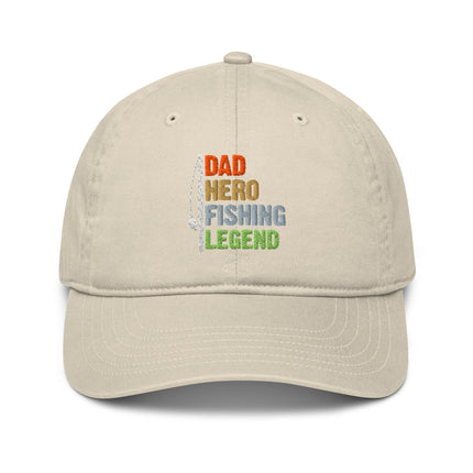 Casquette de baseball bio Broderie Dad hero fishing - pimp your tee