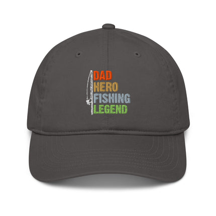 Casquette de baseball bio Broderie Dad hero fishing - pimp your tee