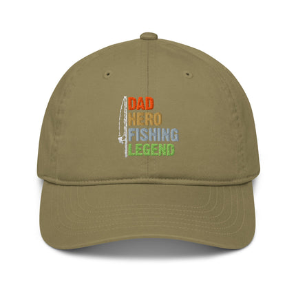 Casquette de baseball bio Broderie Dad hero fishing - pimp your tee