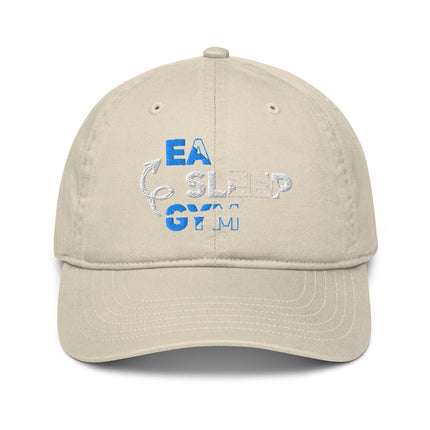 Casquette de baseball bio Broderie Eat sleep gym - pimp your tee