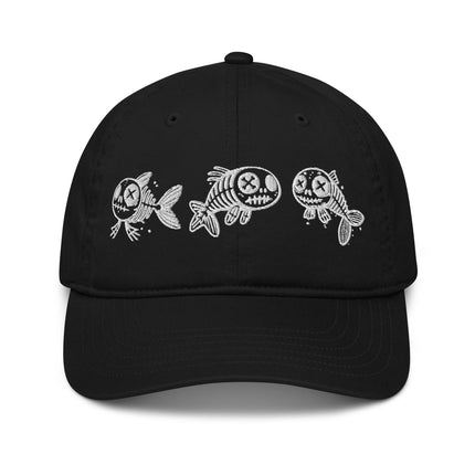 Casquette de baseball bio Broderie - Skeleton fish - pimp your tee