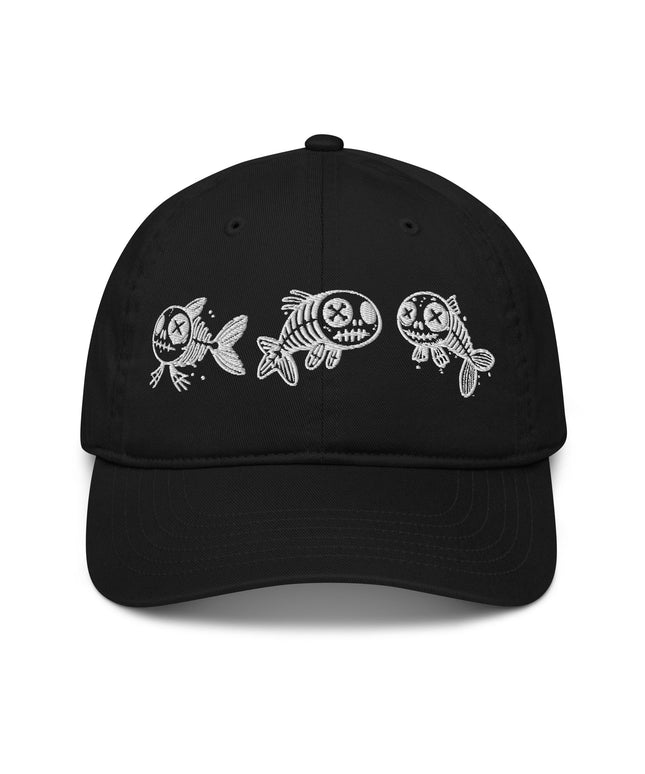 Casquette de baseball bio Broderie - Skeleton fish - pimp your tee