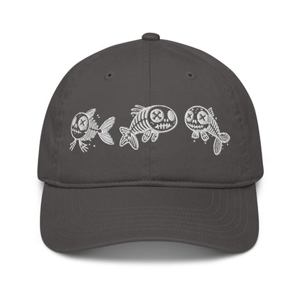 Casquette de baseball bio Broderie - Skeleton fish - pimp your tee