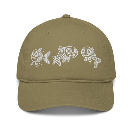 Casquette de baseball bio Broderie - Skeleton fish - pimp your tee