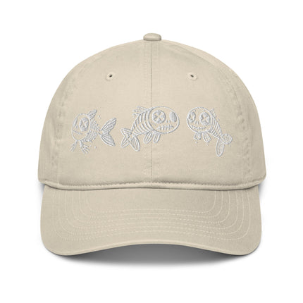 Casquette de baseball bio Broderie - Skeleton fish - pimp your tee