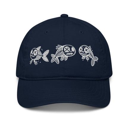 Casquette de baseball bio Broderie - Skeleton fish - pimp your tee