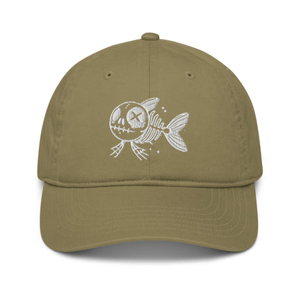 Casquette de baseball bio Broderie - Skeleton fish solo - pimp your tee