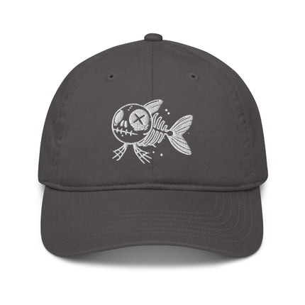 Casquette de baseball bio Broderie - Skeleton fish solo - pimp your tee