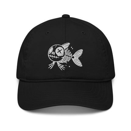 Casquette de baseball bio Broderie - Skeleton fish solo - pimp your tee