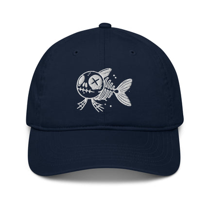 Casquette de baseball bio Broderie - Skeleton fish solo - pimp your tee