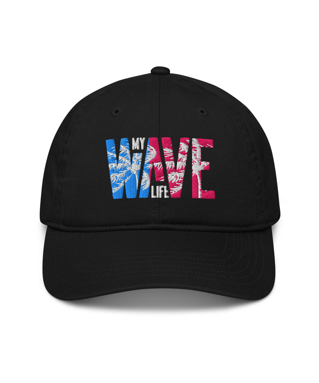Casquette de baseball bio Broderie the wave life - pimp your tee