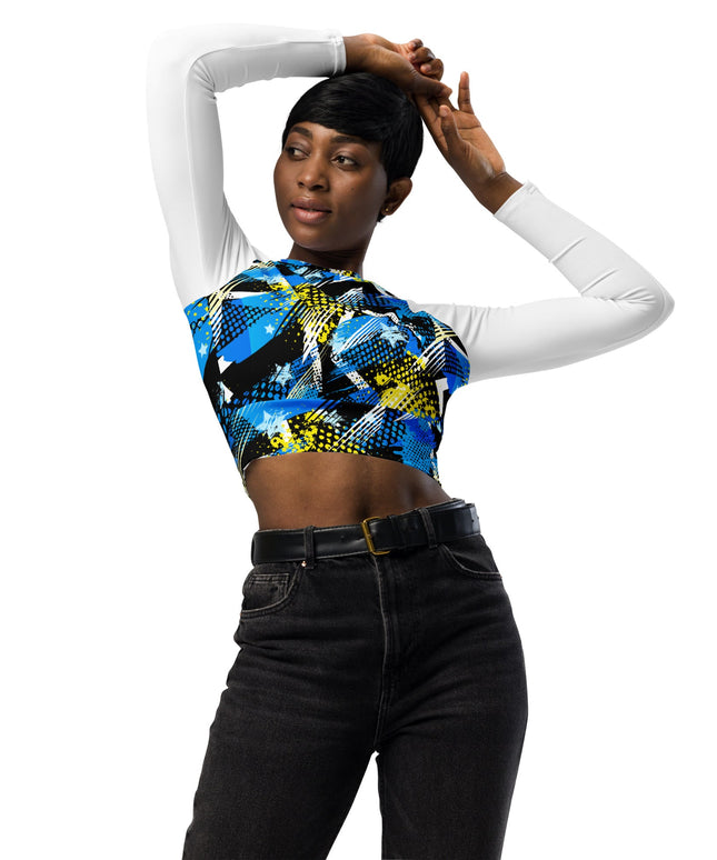 Haut court à manches longues en matières recyclées - pimp your tee