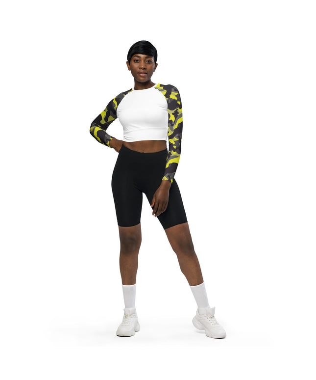 Haut court à manches longues en matières recyclées - Camouflage - pimp your tee