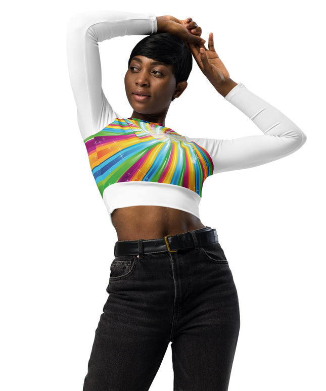 Haut court à manches longues en matières recyclées - Pop 2 - pimp your tee