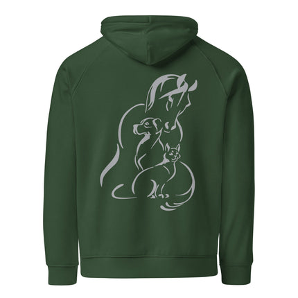 Sweat à capuche écologique Raglan unisexe - animaux - pimp your tee