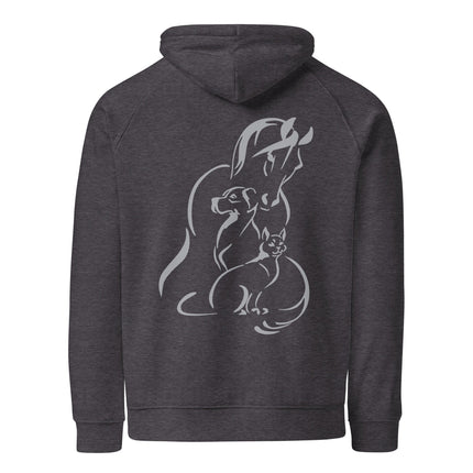 Sweat à capuche écologique Raglan unisexe - animaux - pimp your tee