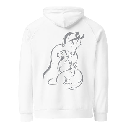 Sweat à capuche écologique Raglan unisexe - animaux - pimp your tee