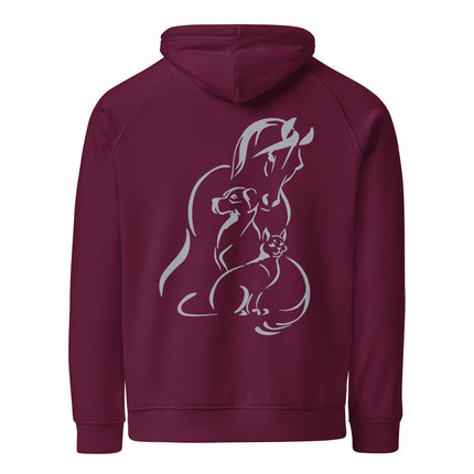 Sweat à capuche écologique Raglan unisexe - animaux - pimp your tee