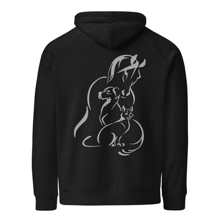 Sweat à capuche écologique Raglan unisexe - animaux - pimp your tee