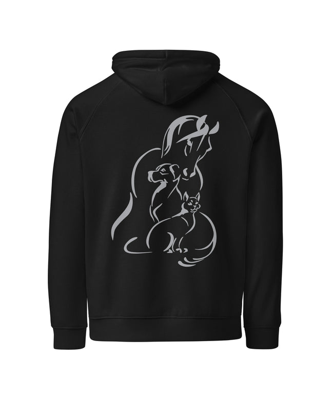 Sweat à capuche écologique Raglan unisexe - animaux - pimp your tee