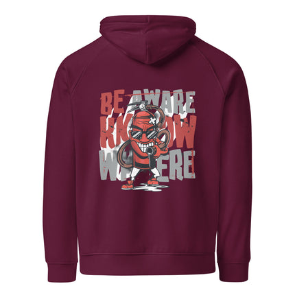 Sweat à capuche écologique Raglan unisexe - Be aware - pimp your tee