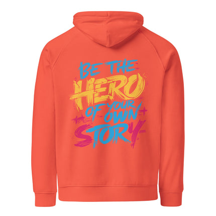 Sweat à capuche écologique Raglan unisexe - Be The Hero - pimp your tee