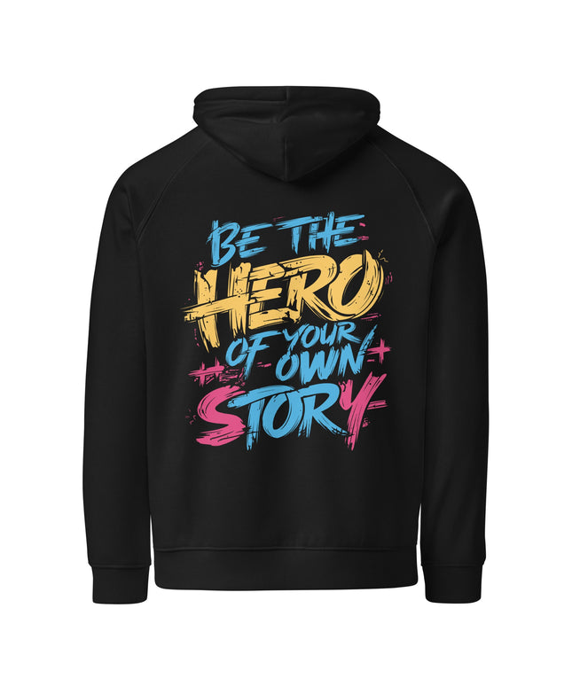 Sweat à capuche écologique Raglan unisexe - Be The Hero - pimp your tee