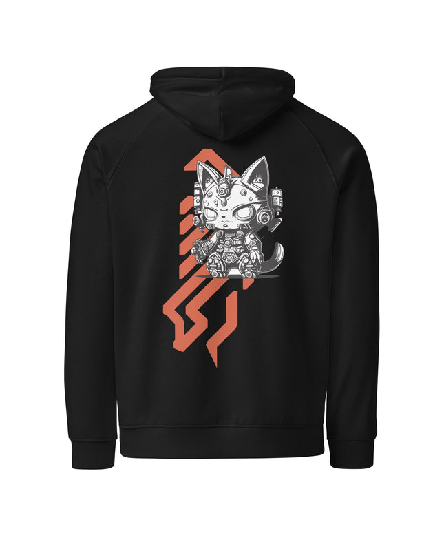 Sweat à capuche écologique Raglan unisexe - Cat futurism - pimp your tee