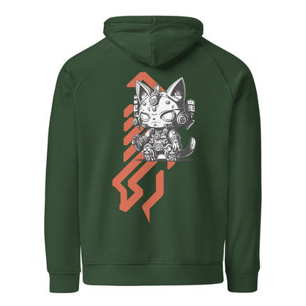 Sweat à capuche écologique Raglan unisexe - Cat futurism - pimp your tee