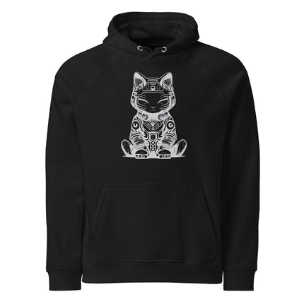 Sweat à capuche écologique Raglan unisexe - Chat futurism - pimp your tee