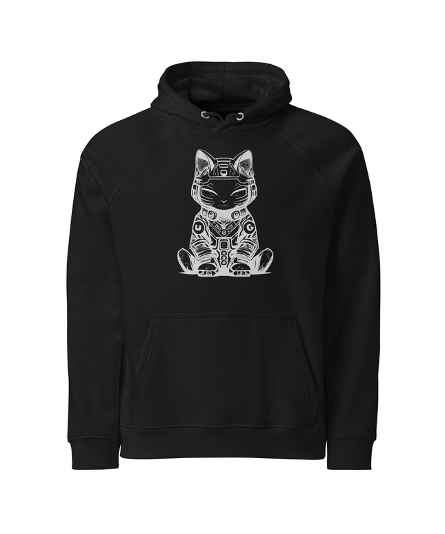 Sweat à capuche écologique Raglan unisexe - Chat futurism - pimp your tee