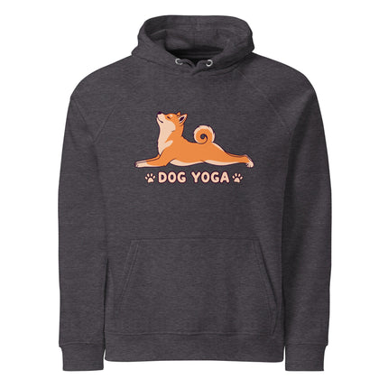 Sweat à capuche écologique Raglan unisexe - Dog Yoga - pimp your tee