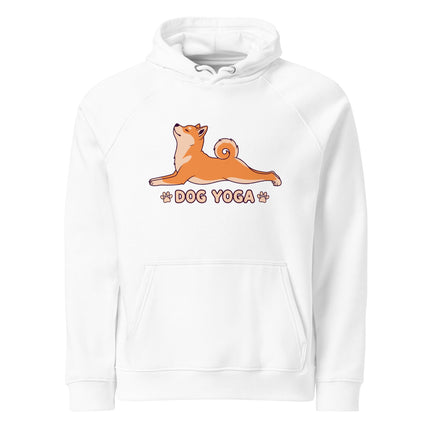 Sweat à capuche écologique Raglan unisexe - Dog Yoga - pimp your tee