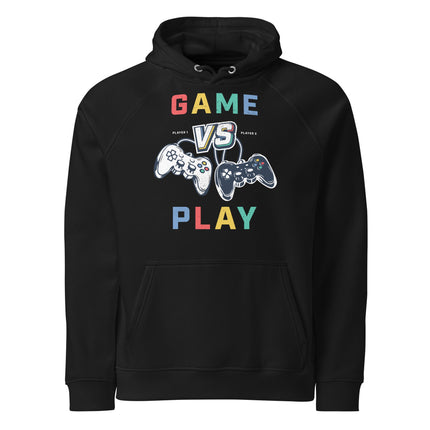 Sweat à capuche écologique Raglan unisexe - Game vs play - pimp your tee