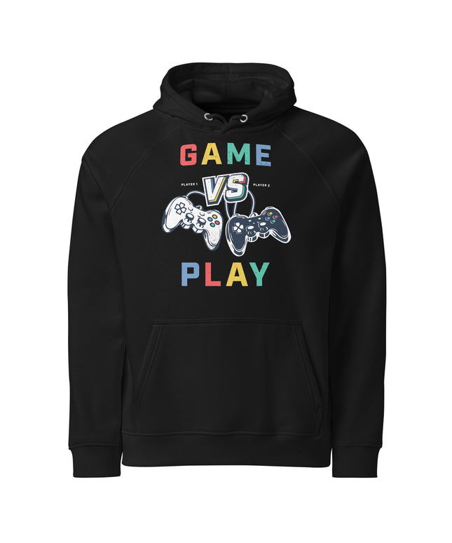 Sweat à capuche écologique Raglan unisexe - Game vs play - pimp your tee