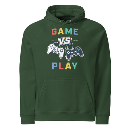 Sweat à capuche écologique Raglan unisexe - Game vs play - pimp your tee