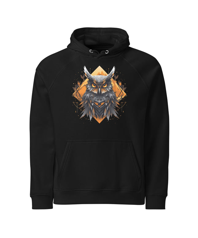 Sweat à capuche écologique Raglan unisexe - Hibou - pimp your tee