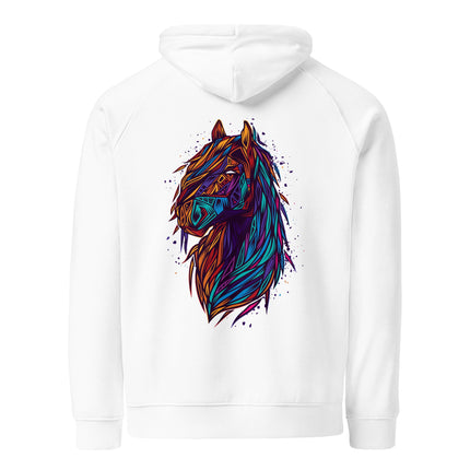 Sweat à capuche écologique Raglan unisexe - Horse - pimp your tee