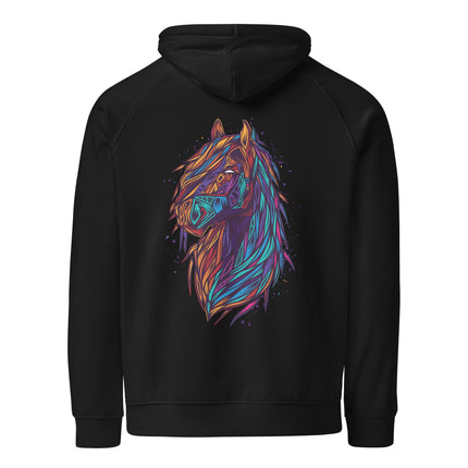 Sweat à capuche écologique Raglan unisexe - Horse - pimp your tee