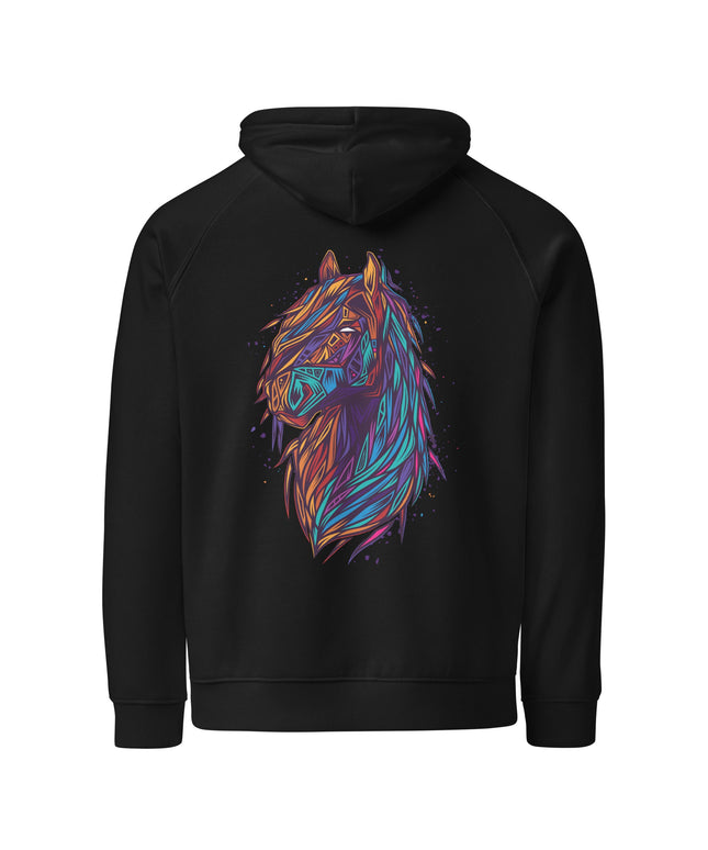 Sweat à capuche écologique Raglan unisexe - Horse - pimp your tee