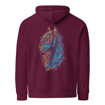 Sweat à capuche écologique Raglan unisexe - Horse - pimp your tee