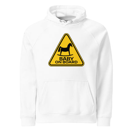 Sweat à capuche écologique Raglan unisexe - Horse on board - pimp your tee