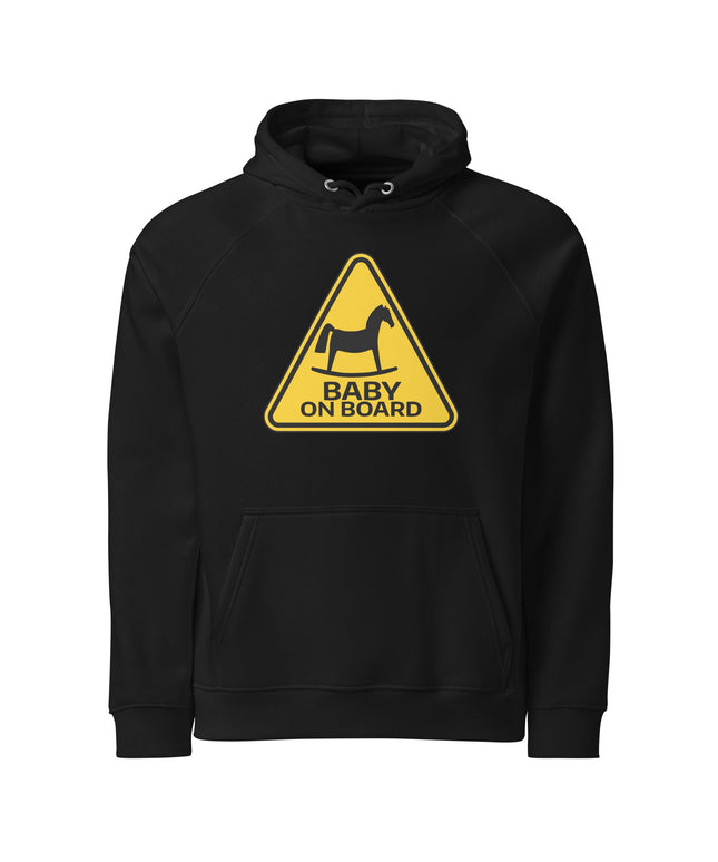 Sweat à capuche écologique Raglan unisexe - Horse on board - pimp your tee