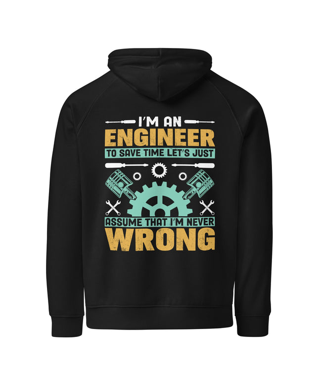 Sweat à capuche écologique Raglan unisexe - I'm am Engineer - pimp your tee