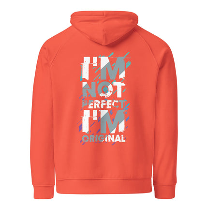 Sweat à capuche écologique Raglan unisexe - I'm no perfect - pimp your tee